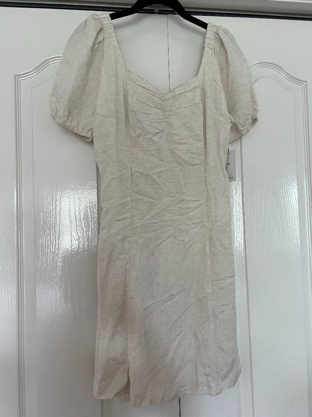 NWT - Tan sundress with small puff sleeves